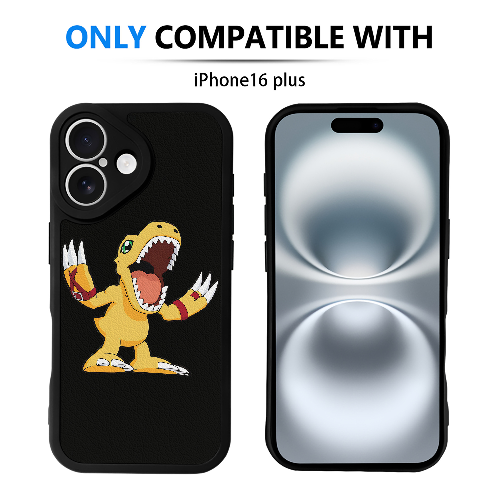 （画像用） Digimon デジタルモンスター/デジモン 【iPhone 16シリーズ対応】シリコンスマホケース（レザー調） 材質：シリコン